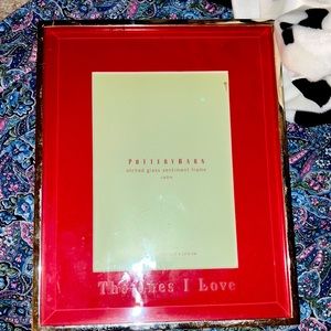 Picture frame red and silver the ones I love pottery barn